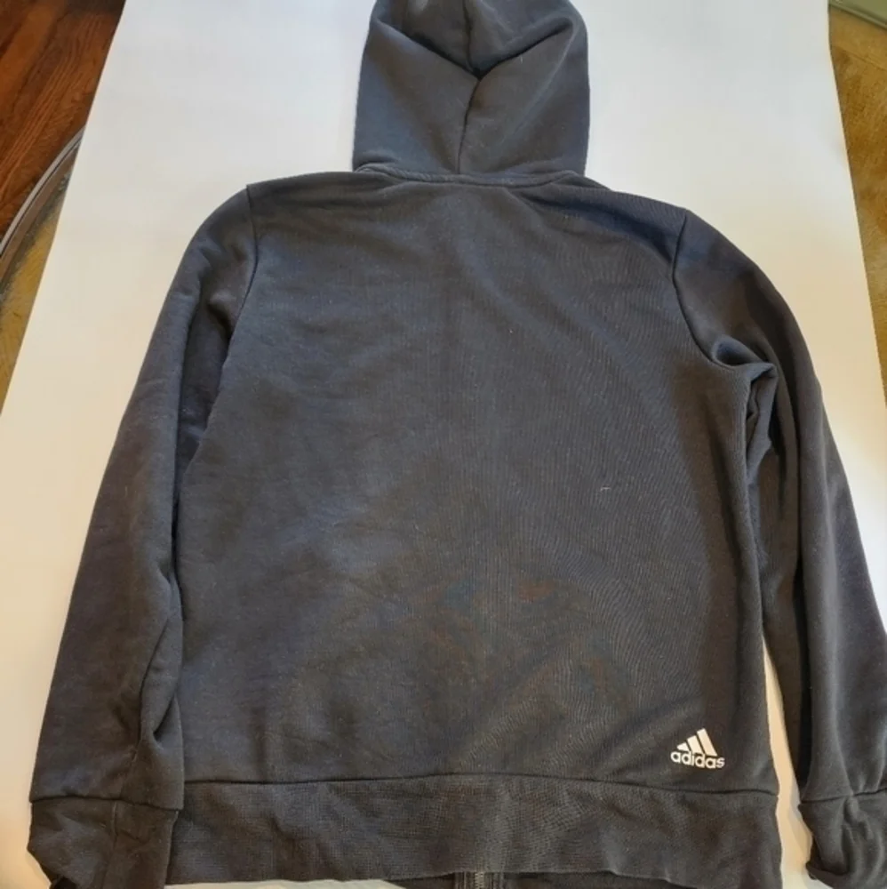 Adidas Black Front Zipper Hoodie Size‎ Large (16-18)